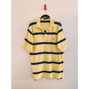 Yellow + Navy Striped Polo by Ralph Lauren